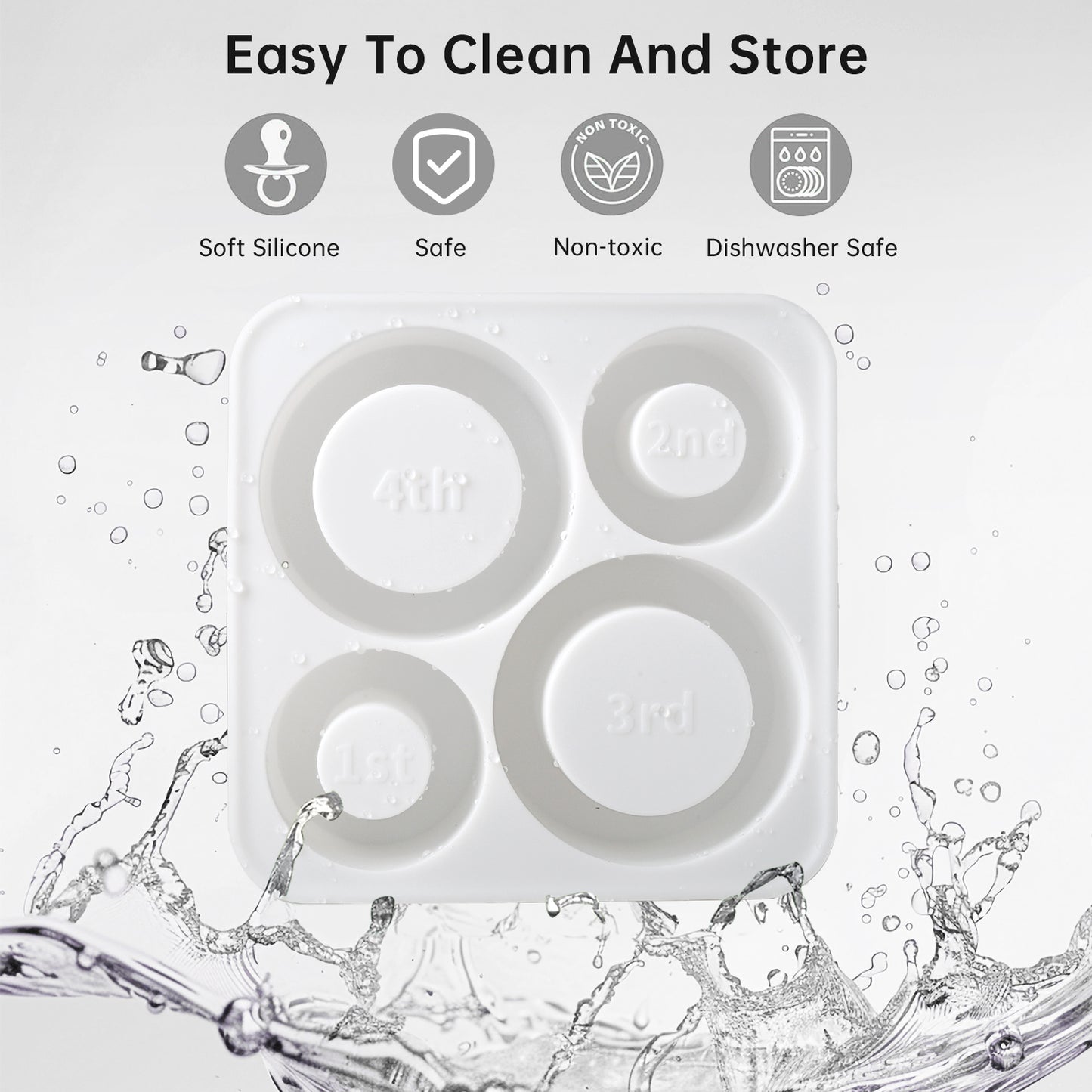 Ice mold for stanley cup, Silicone Ice Cube Molds for Stanley 20oz 30oz 40oz Tumbler Cup, 4 Pcs Silicone Hollow Cylinder Ice Mold with Lid and Bin for Freezer, Ice Drink, Juice, Coffee, Whiskey(white)