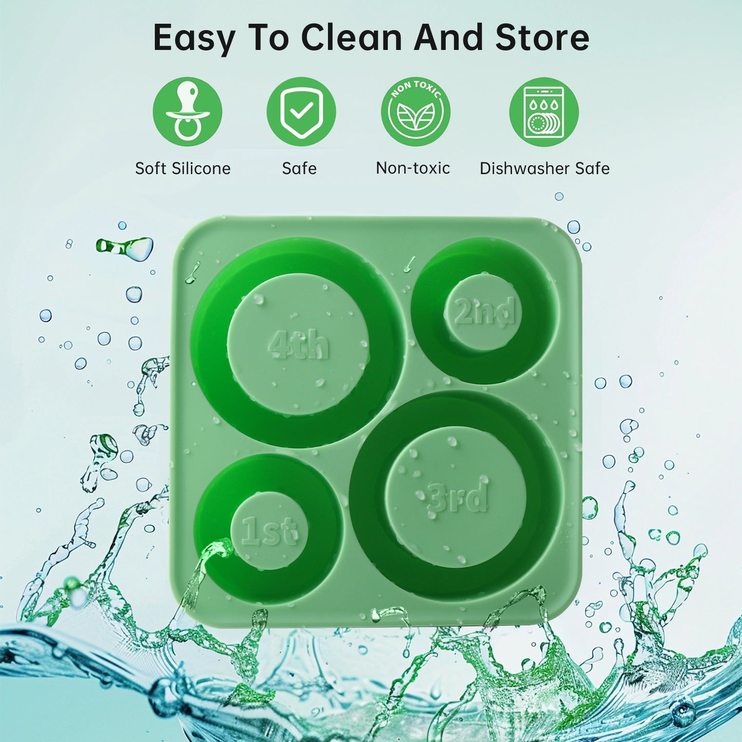 Ice mold for stanley cup, Silicone Ice Cube Molds for Stanley 20oz 30oz 40oz Tumbler Cup, 4 Pcs Silicone Hollow Cylinder Ice Mold with Lid and Bin for Freezer, Ice Drink, Juice, Coffee, Whiskey(green)