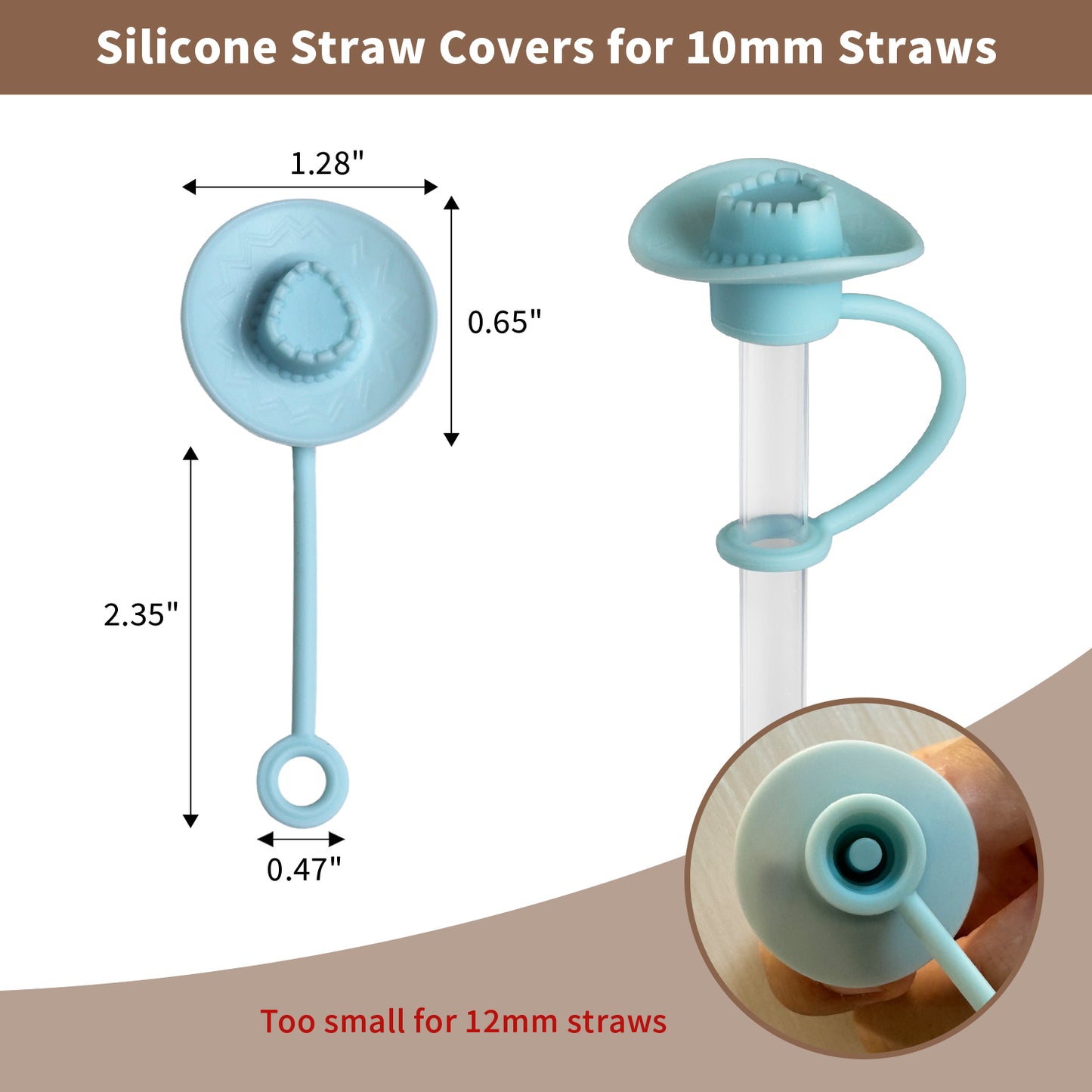 4 Pack Straw Cover Cap for Stanley Cup 30 40 oz, Silicone Straw Toppers Cowboy Hat, Tumbler Cup Accessories,10mm Cute Straw Cover Cap for Stanley Cup Accessories for Man & Woman Gift